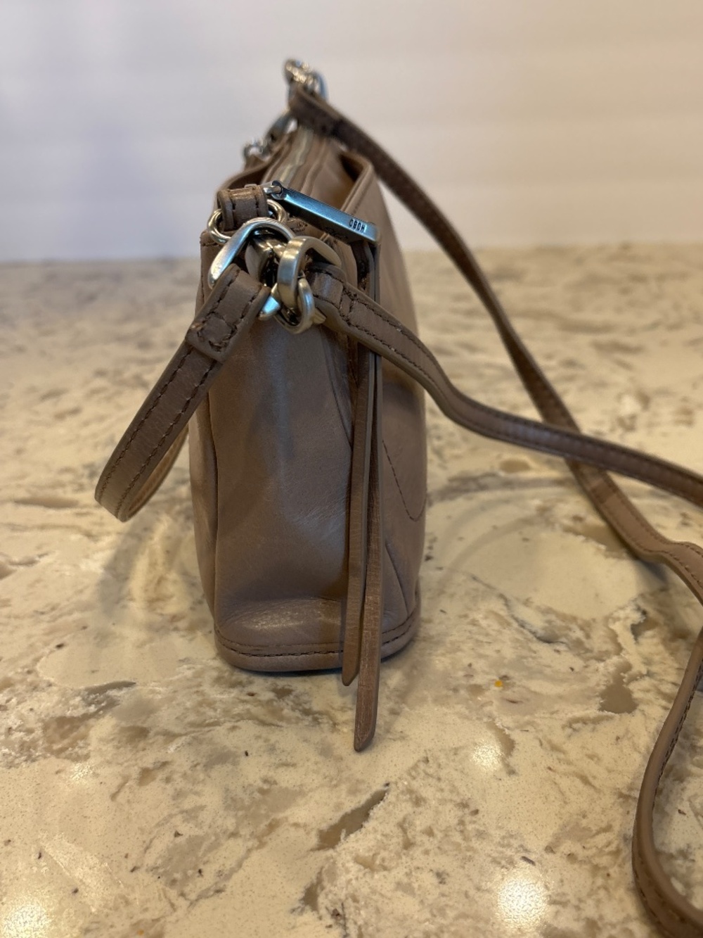 HOBO Cadence Taupe Leather Crossbody Handbag View 4